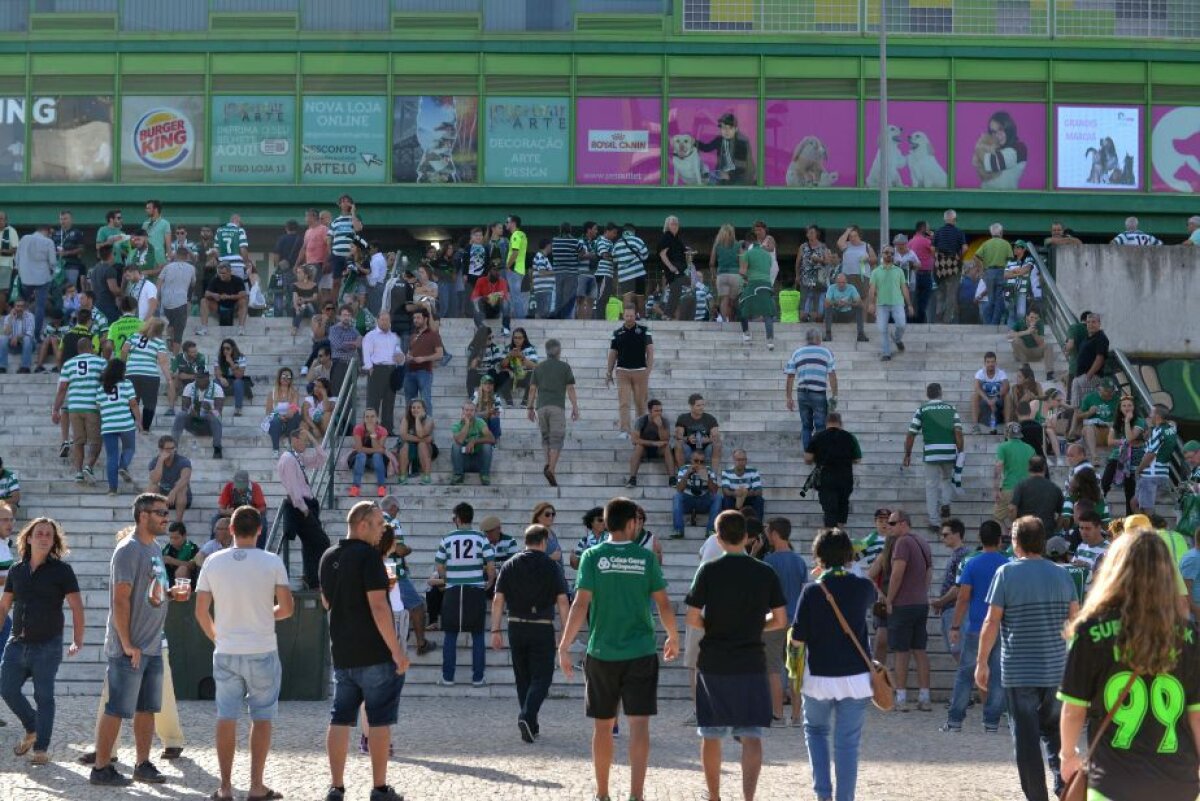 Corespondență din Portugalia //  FOTO Cu sufletul împărțit în vulcanul alb-verde » Atmosferă incendiară în Lisabona! Un fan a venit din New York pentru FCSB