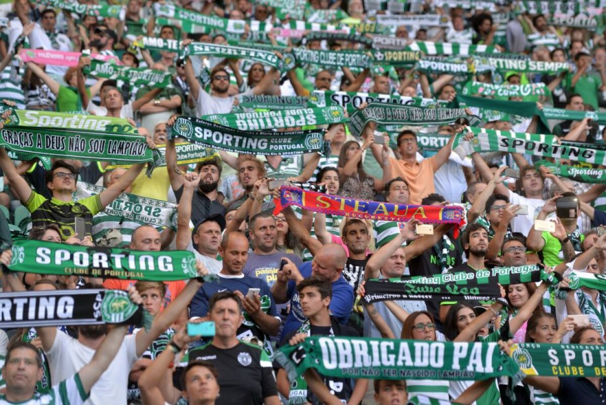 Corespondență din Portugalia //  FOTO Cu sufletul împărțit în vulcanul alb-verde » Atmosferă incendiară în Lisabona! Un fan a venit din New York pentru FCSB