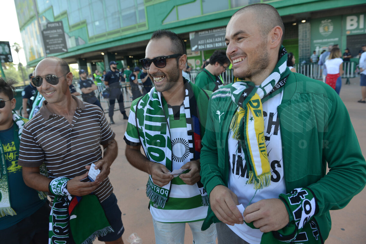 Corespondență din Portugalia //  FOTO Cu sufletul împărțit în vulcanul alb-verde » Atmosferă incendiară în Lisabona! Un fan a venit din New York pentru FCSB