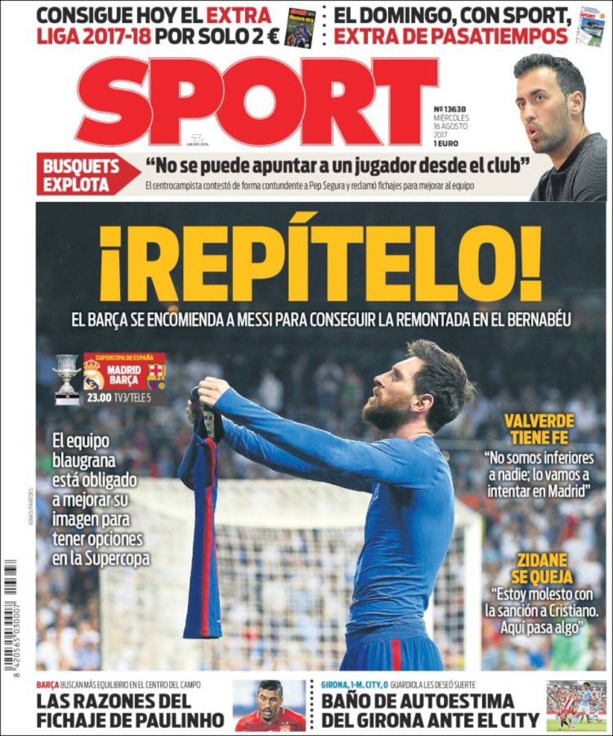 Ce scriu azi ziarele de sport din lume (16 august 2017)