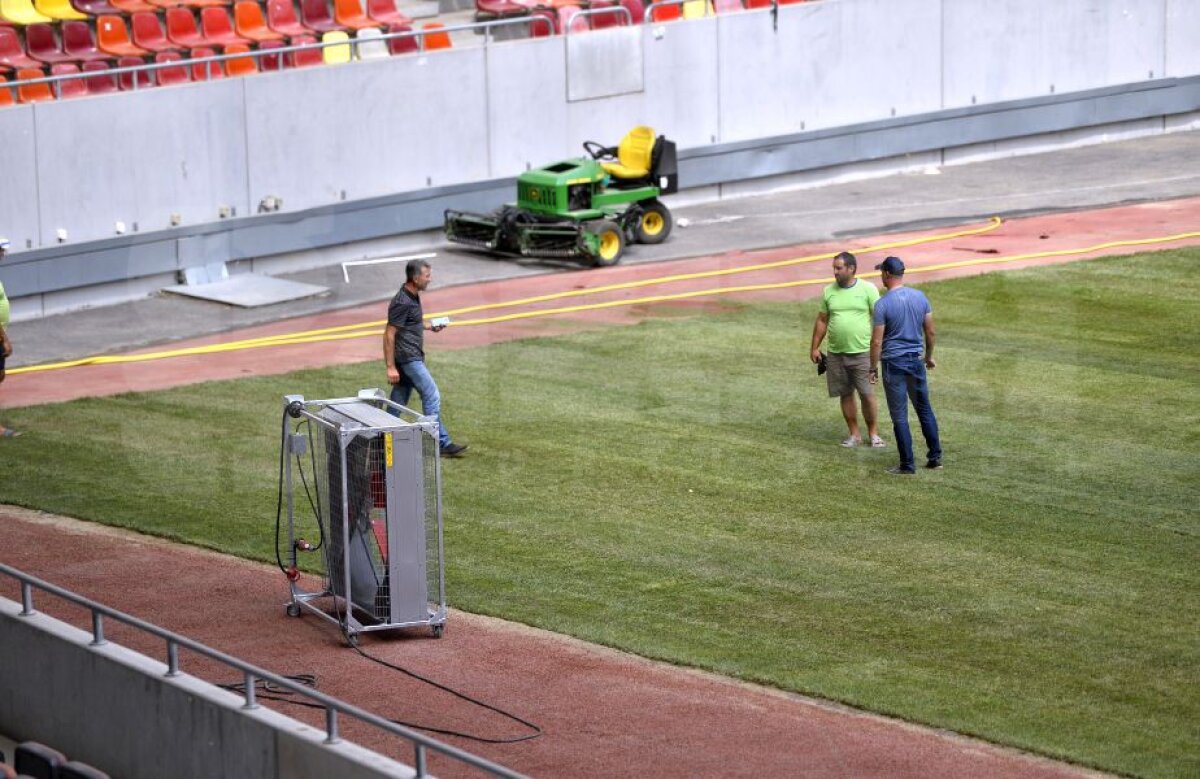 GALERIE FOTO FCSB - Sporting // Rezistă? Imagini cu noul gazon montat pe Arena Națională