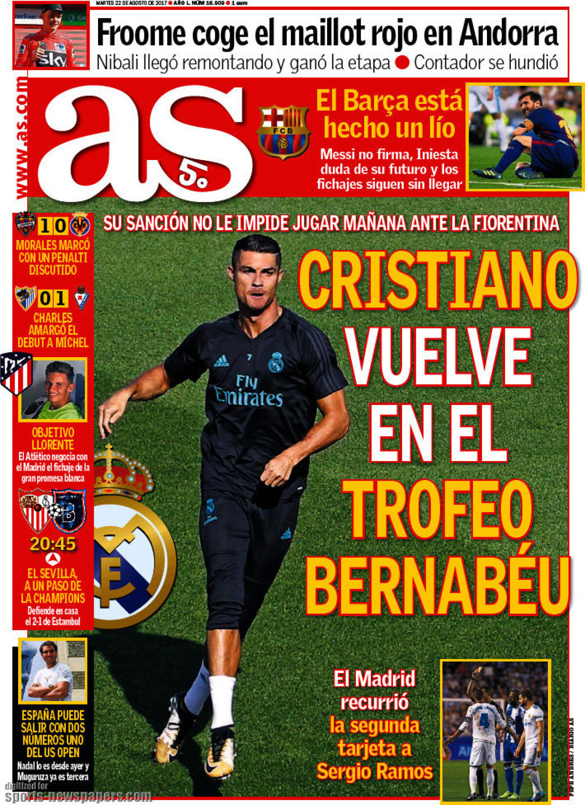 Ce scriu azi ziarele de sport din lume (22 august 2017)