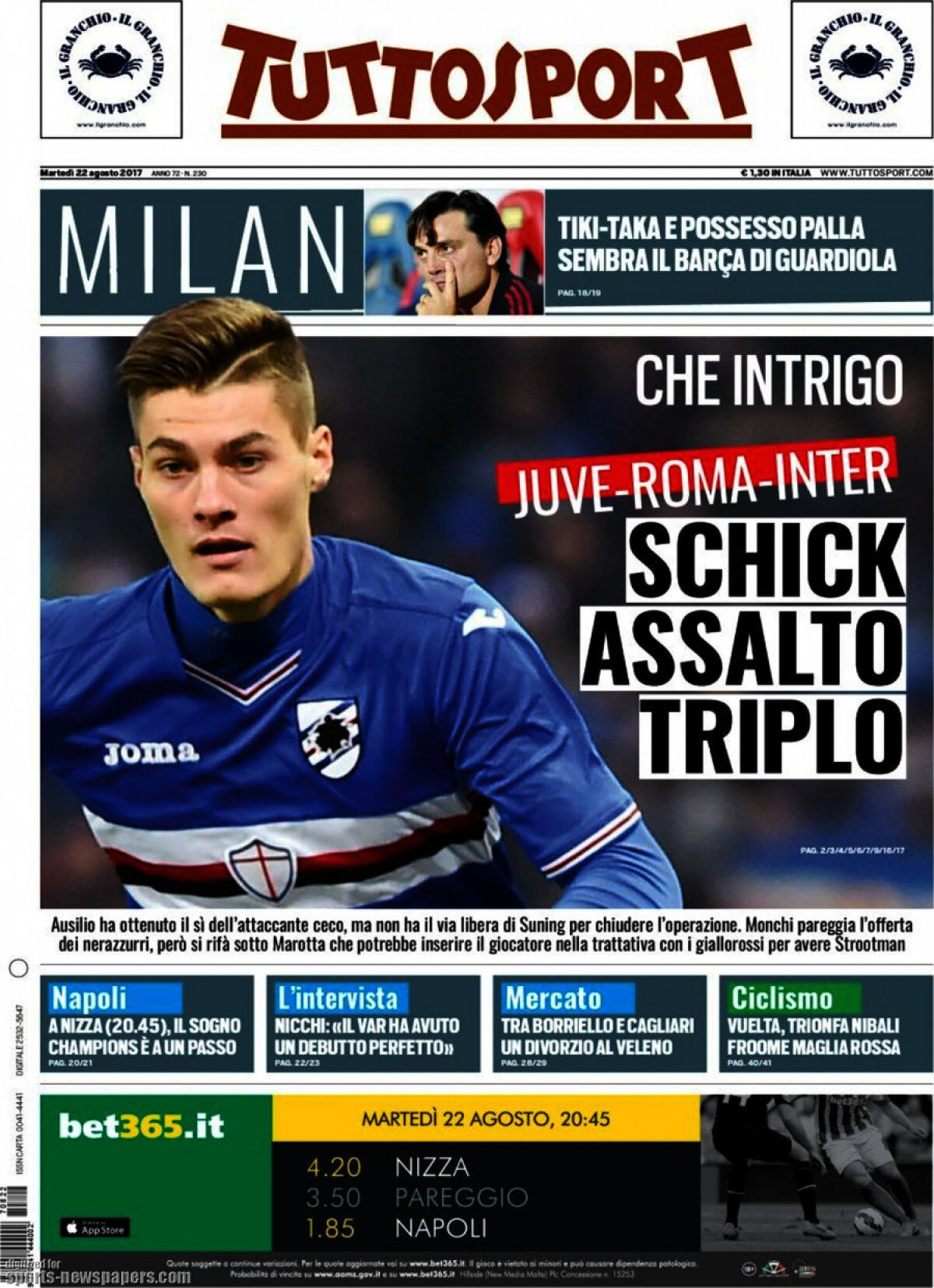 Ce scriu azi ziarele de sport din lume (22 august 2017)