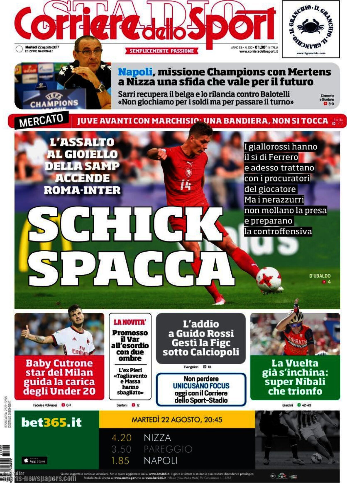 Ce scriu azi ziarele de sport din lume (22 august 2017)