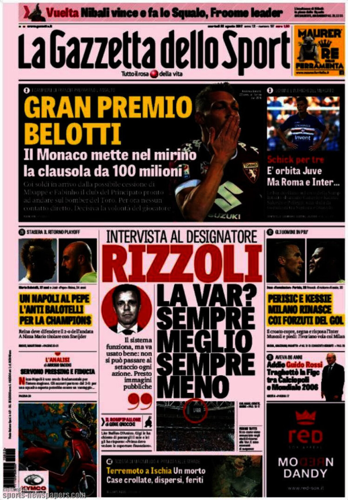 Ce scriu azi ziarele de sport din lume (22 august 2017)