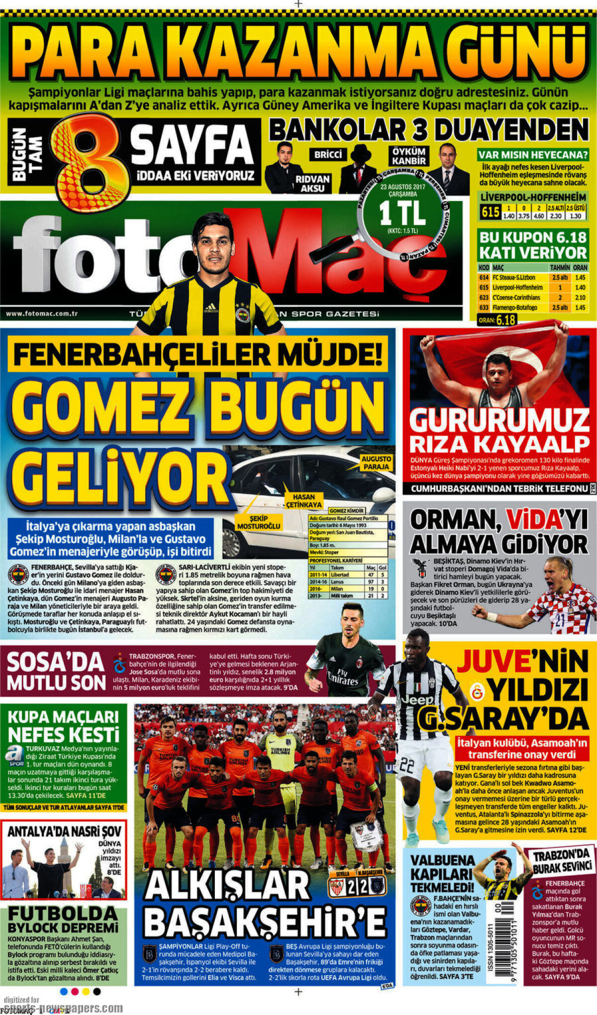 Ce scriu azi ziarele de sport din lume (23 august 2017)