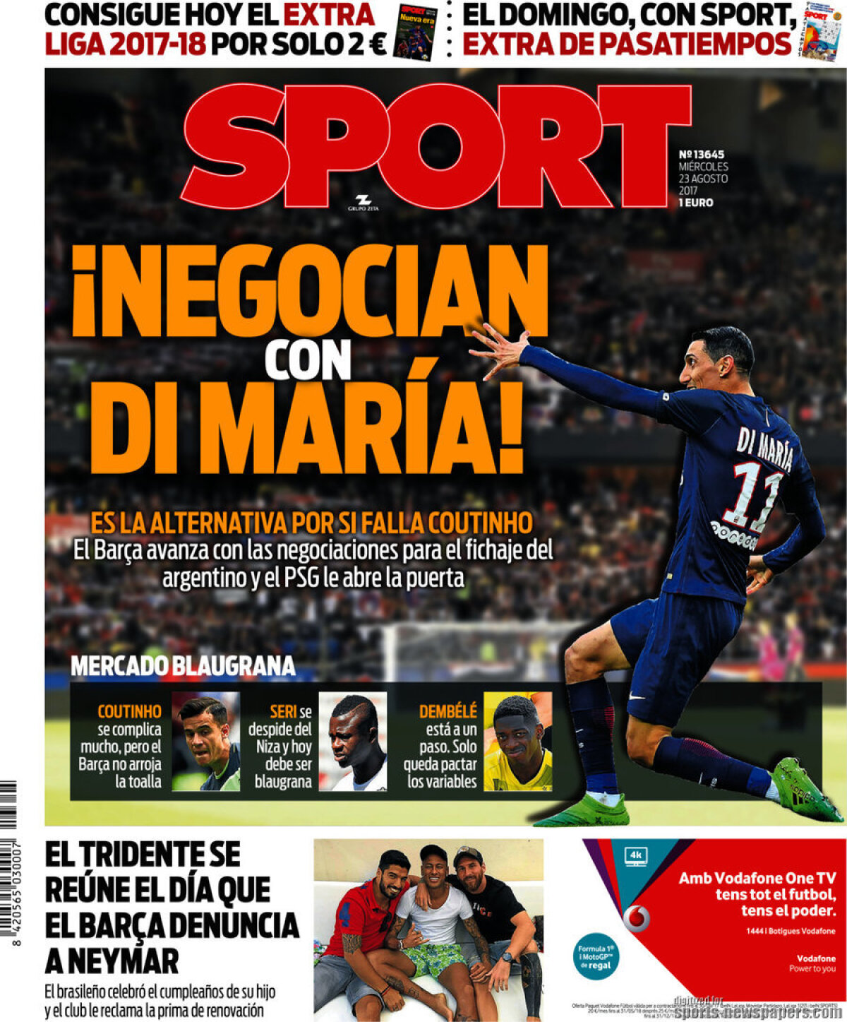 Ce scriu azi ziarele de sport din lume (23 august 2017)