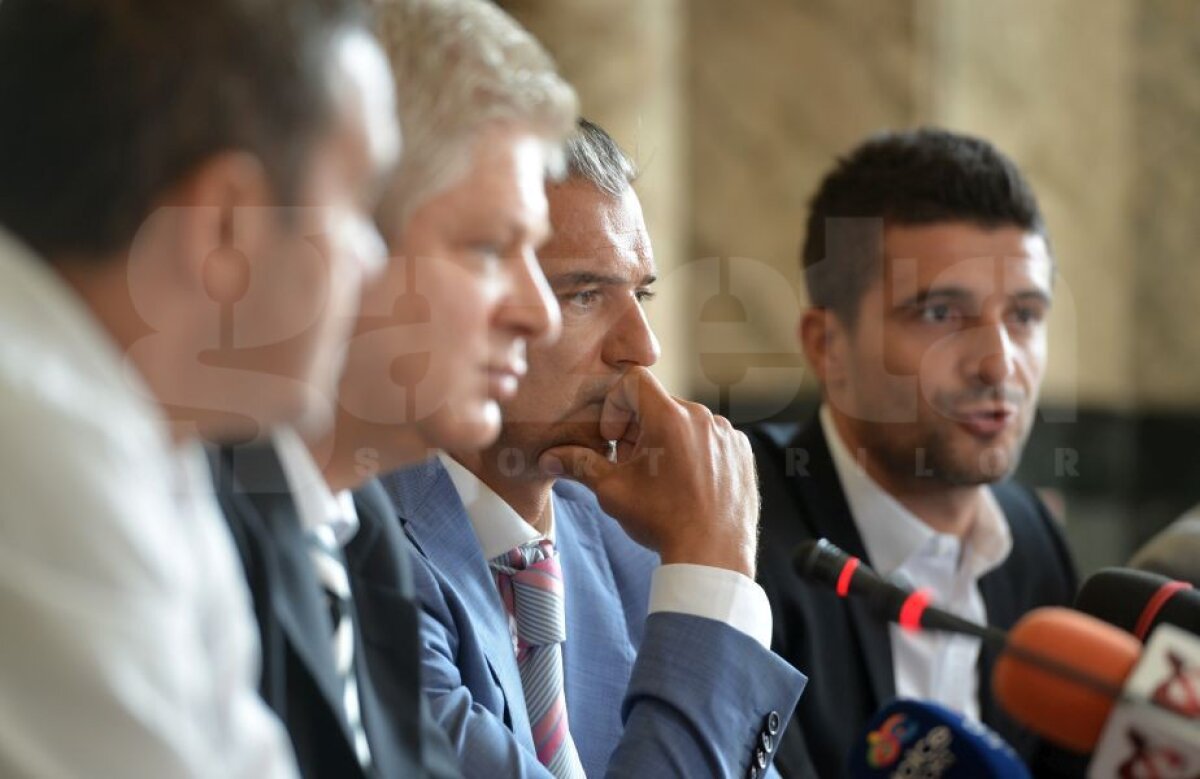 OFICIAL / GALERIE FOTO +  VIDEO Rapid, "membră" de partid » Niculae, Pancu, Burcă și Șumi au prezentat azi noul proiect vișiniu în sala primăriei pesedistului Tudorache » Buget dublu față de Steaua!