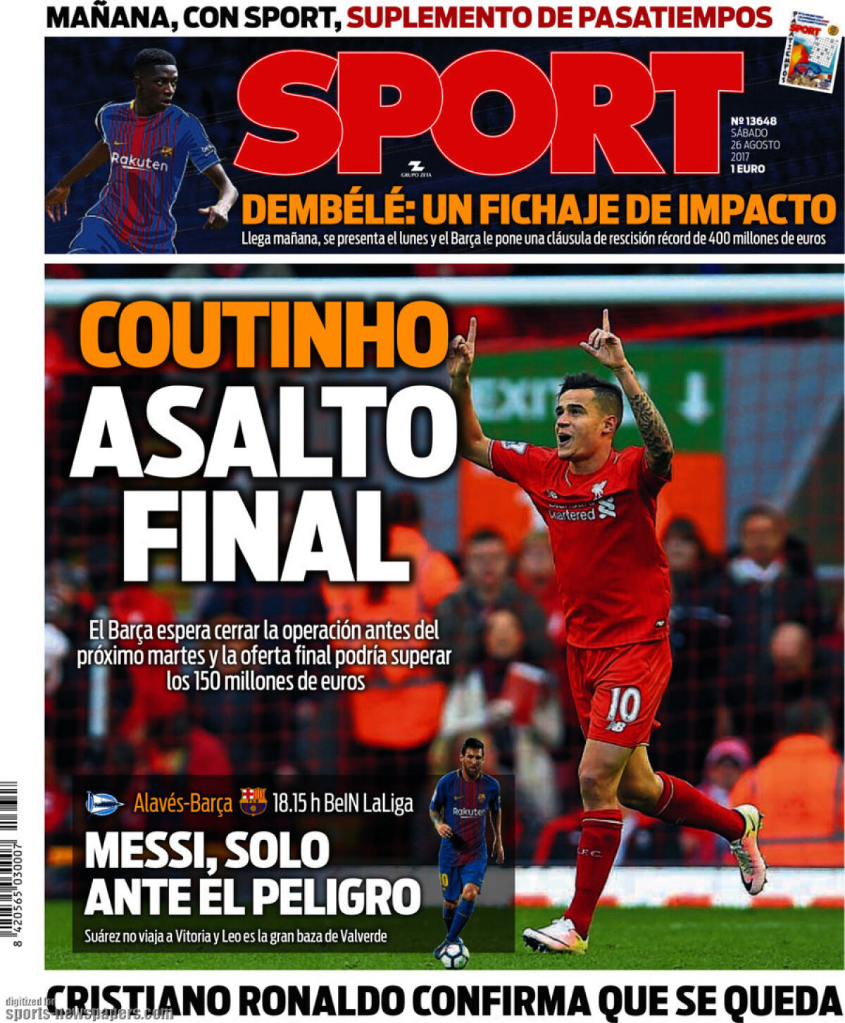 Ce scriu azi ziarele de sport din lume (26 august 2017)