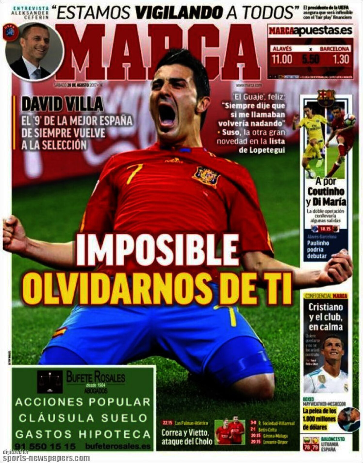 Ce scriu azi ziarele de sport din lume (26 august 2017)