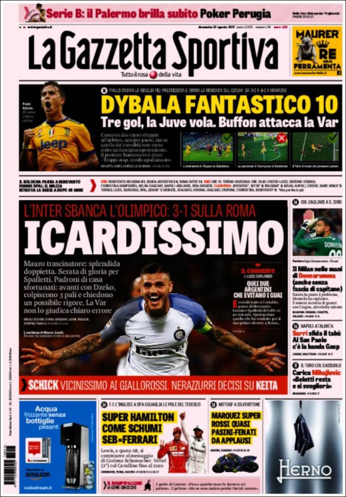 Ce scriu azi ziarele de sport din lume (27 august 2017)