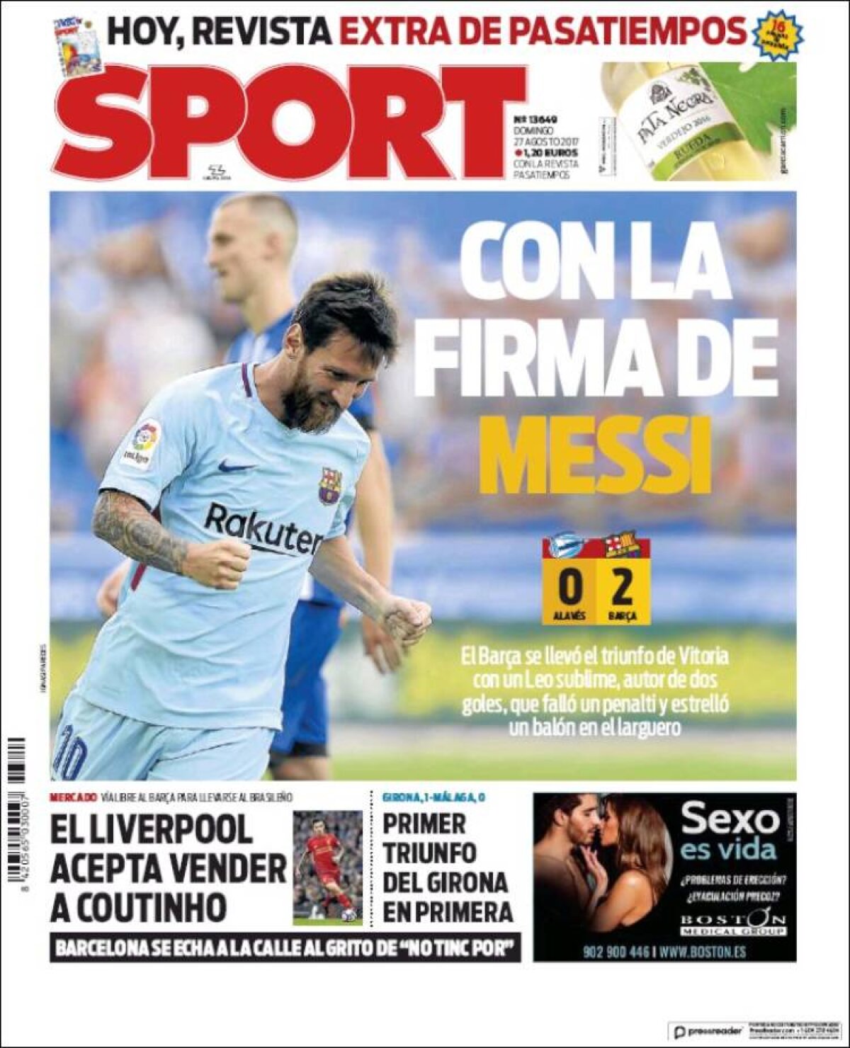 Ce scriu azi ziarele de sport din lume (27 august 2017)