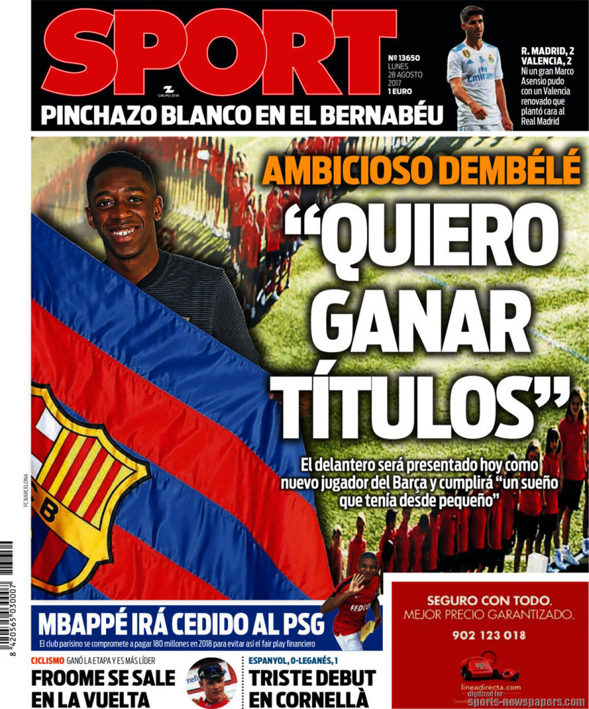 Ce scriu azi ziarele de sport din lume (28 august 2017)