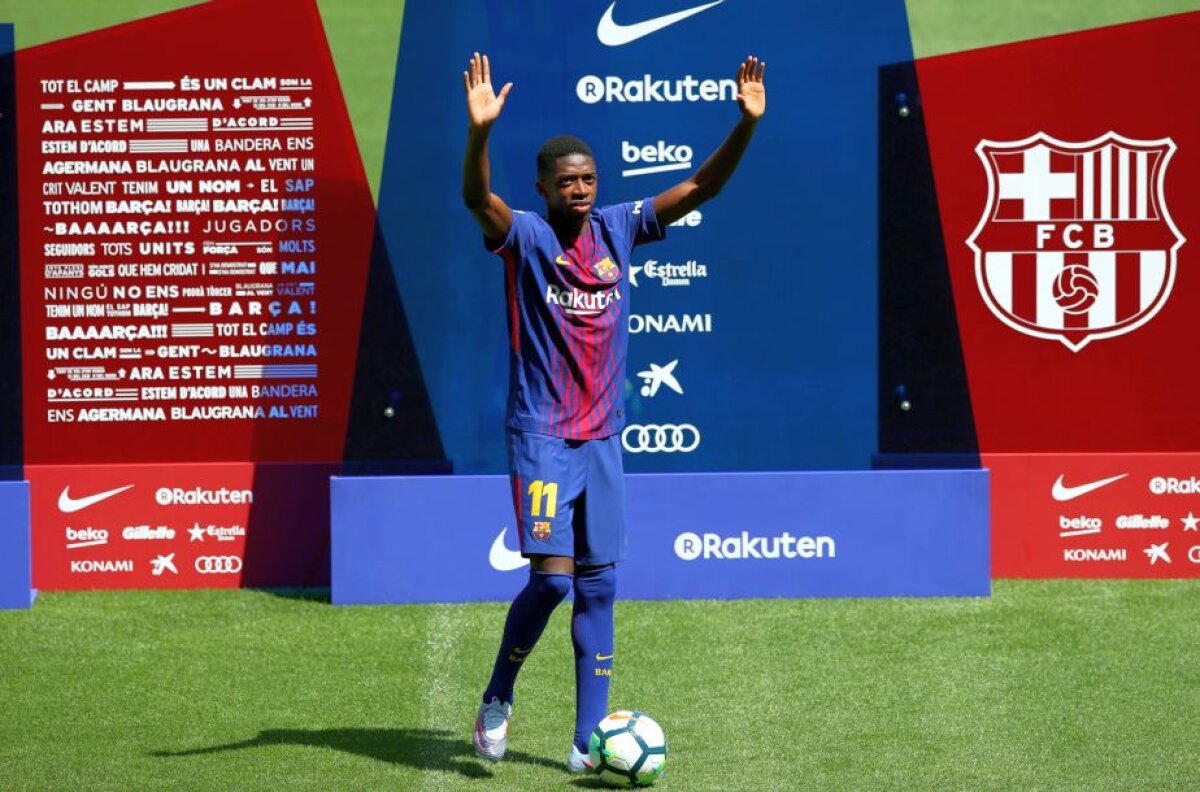 GALERIE FOTO » Ousmane Dembele, prezentat azi de Barcelona: "E un vis devenit realitate"