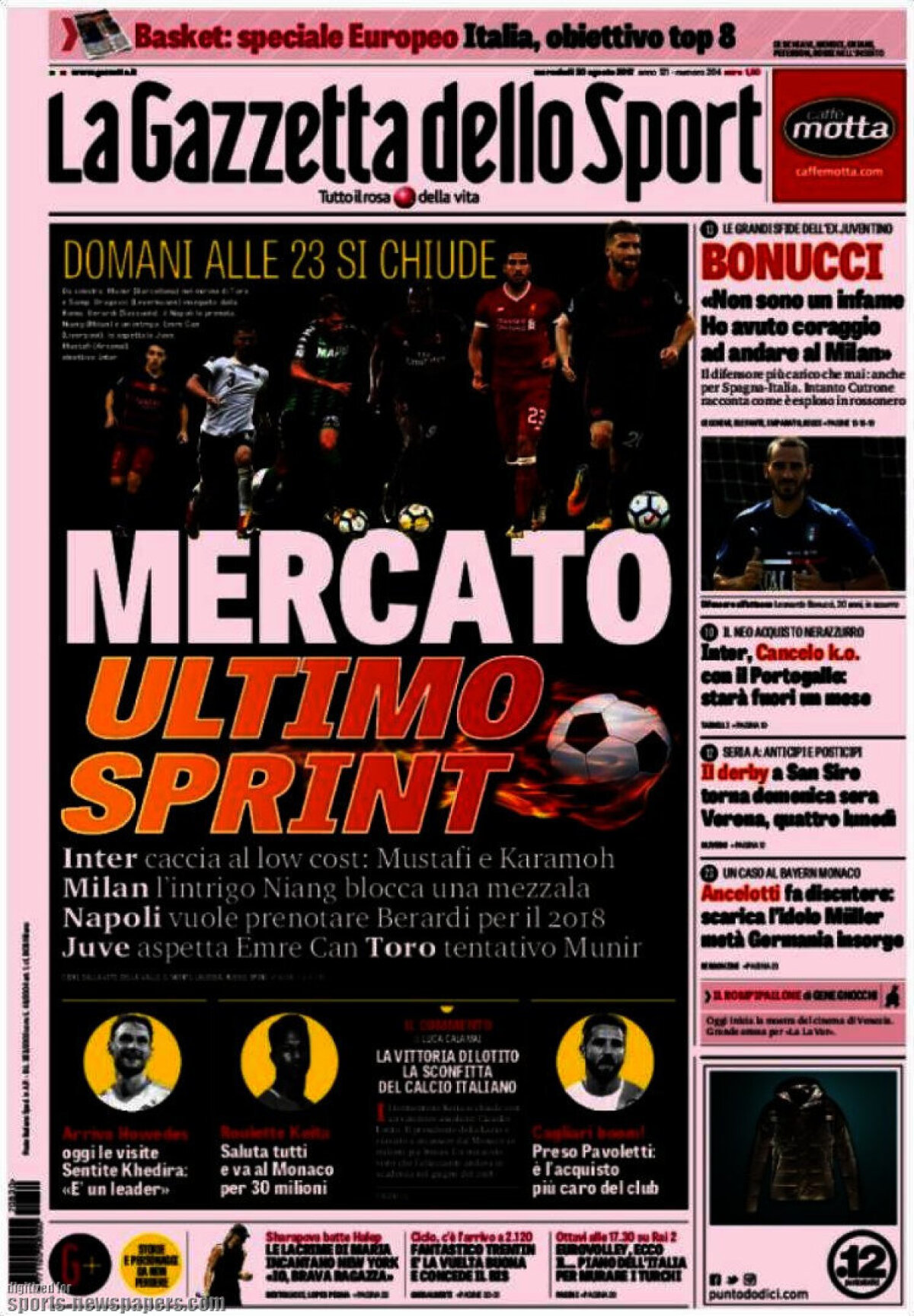 Ce scriu azi ziarele de sport din lume (30 august 2017)