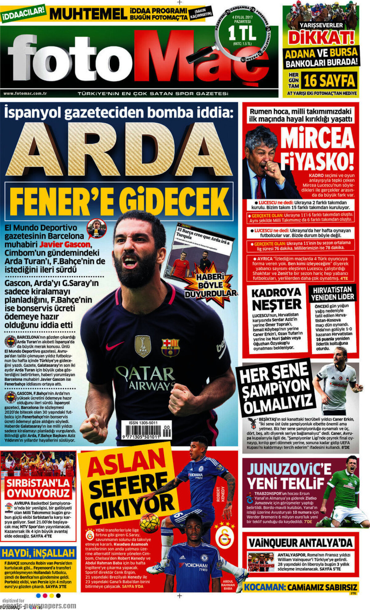 Ce scriu azi ziarele de sport din lume (04 septembrie 2017)