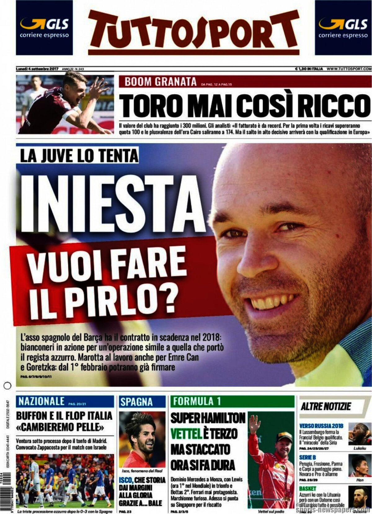 Ce scriu azi ziarele de sport din lume (04 septembrie 2017)