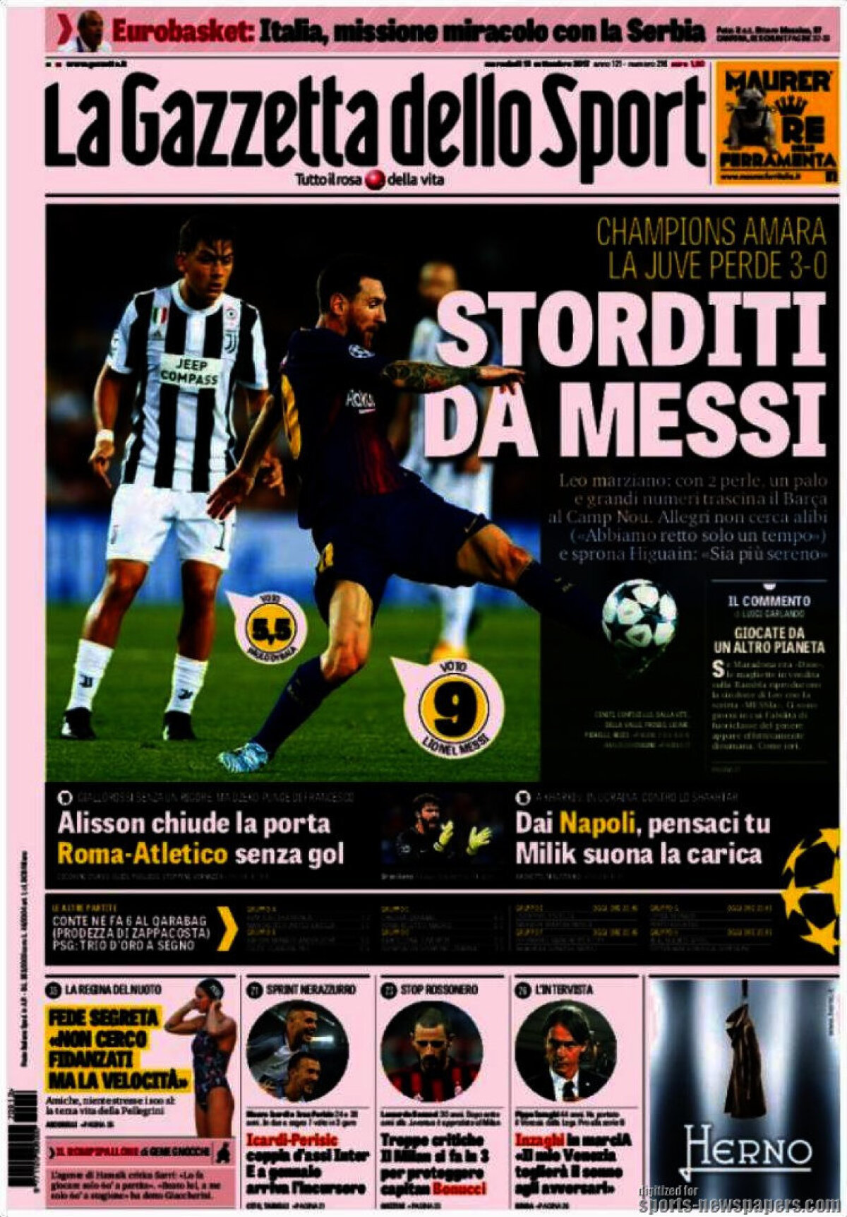 Ce scriu azi ziarele de sport din lume (13 septembrie 2017)