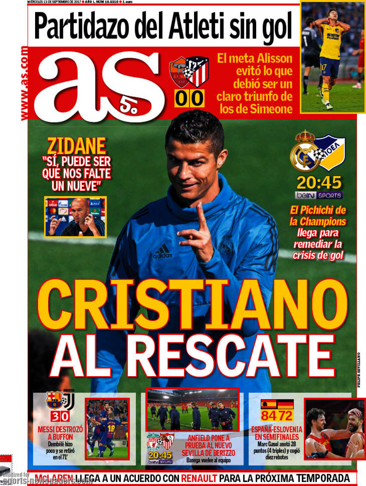 Ce scriu azi ziarele de sport din lume (13 septembrie 2017)