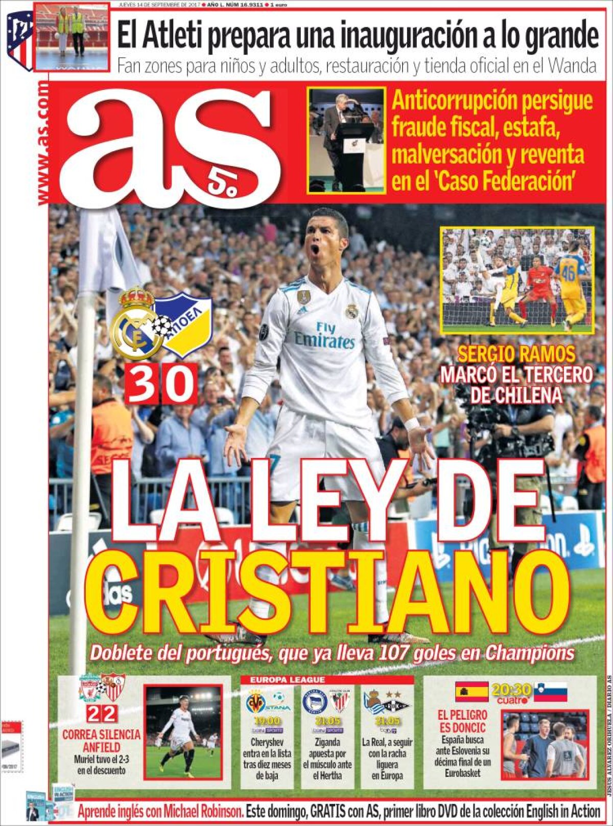 Ce scriu azi ziarele de sport din lume (14 septembrie 2017)