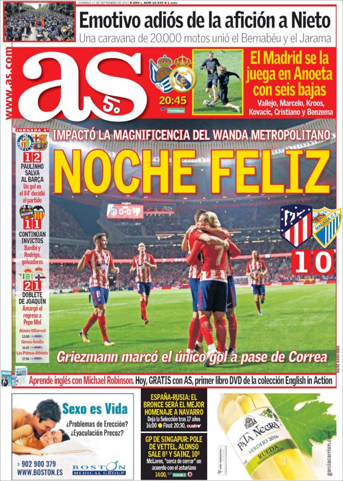 Ce scriu azi ziarele de sport din lume (17 septembrie 2017)