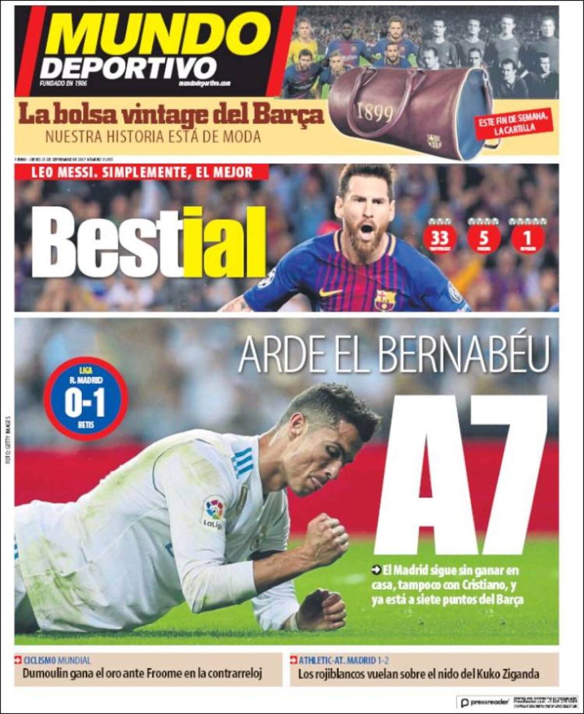 Ce scriu azi ziarele de sport din lume (21 septembrie 2017)