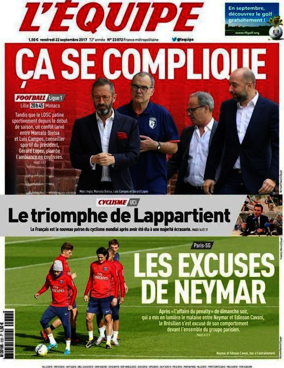 Ce scriu azi ziarele de sport din lume (22 septembrie 2017)