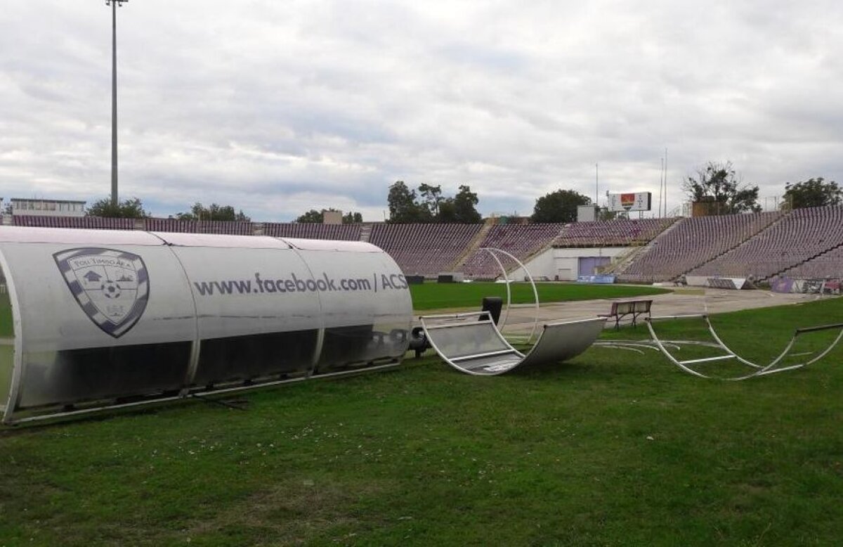 FOTO Probleme pentru o echipă din Liga 1, după furtunile din ultima săptămână » Ar putea juca pe alt stadion următorul meci