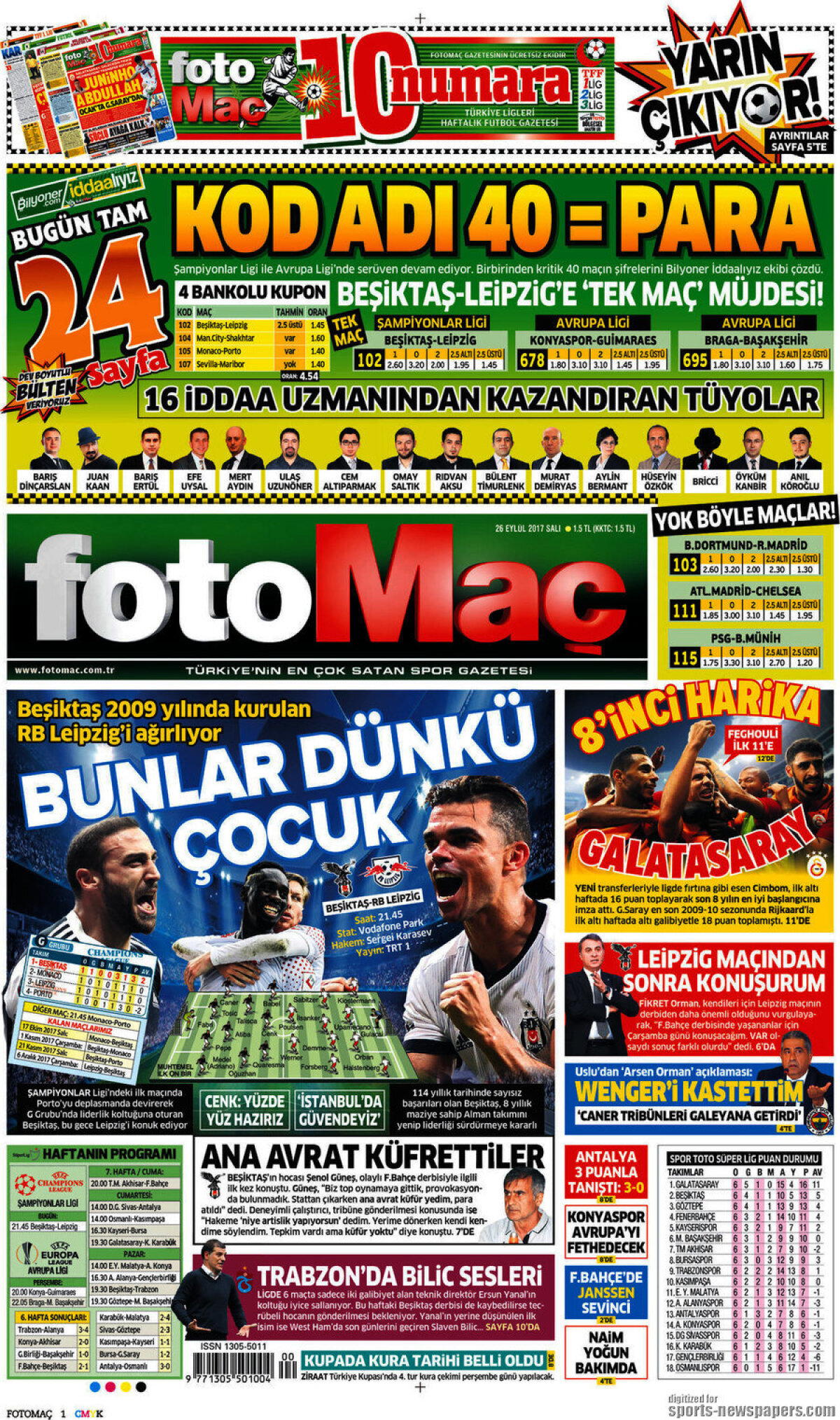 Ce scriu azi ziarele de sport din lume (26 septembrie 2017)