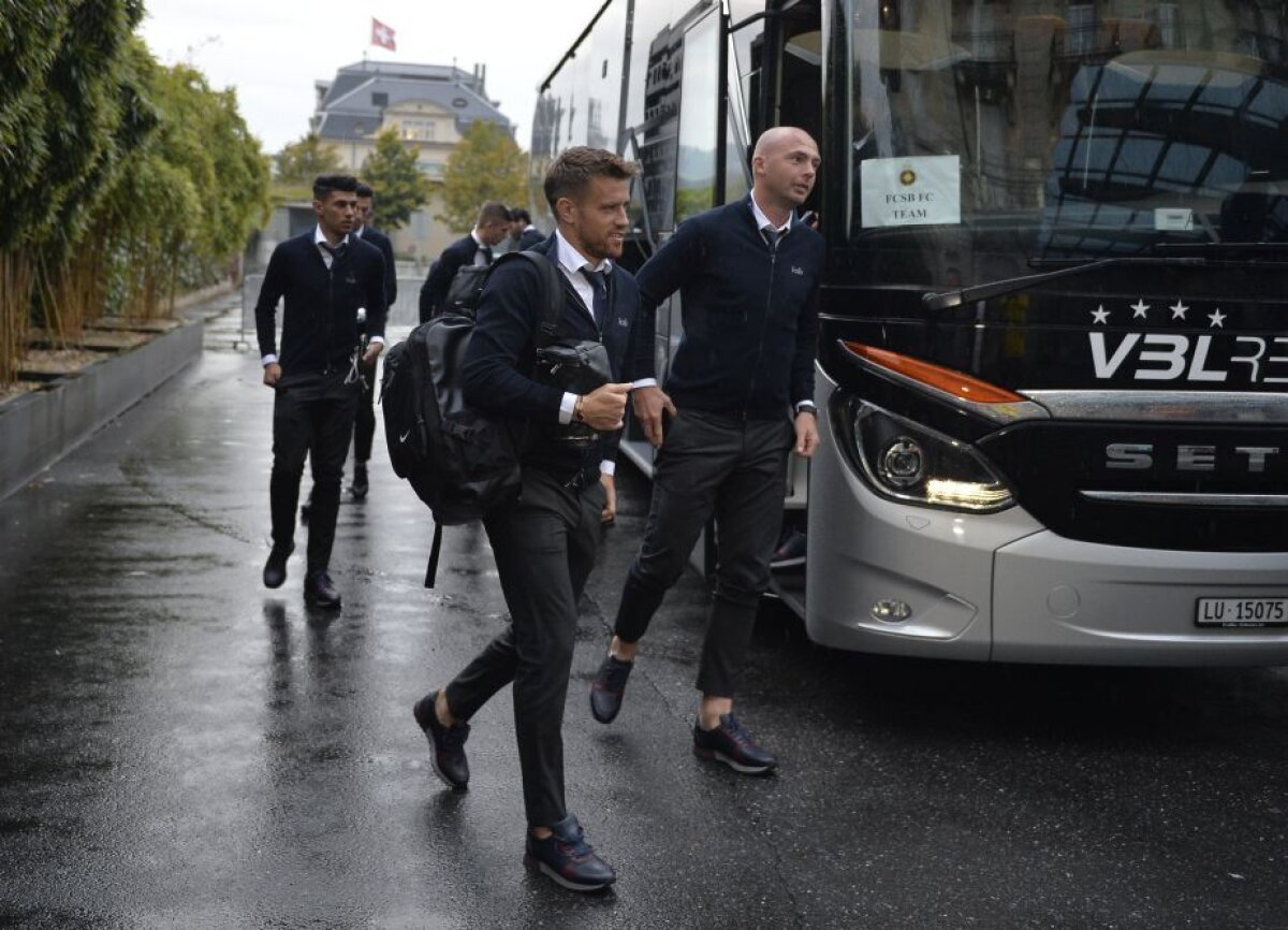 GALERIE FOTO FCSB a ajuns în Elveția, la Lucerna! Imagini de la sosirea jucătorilor la hotel 