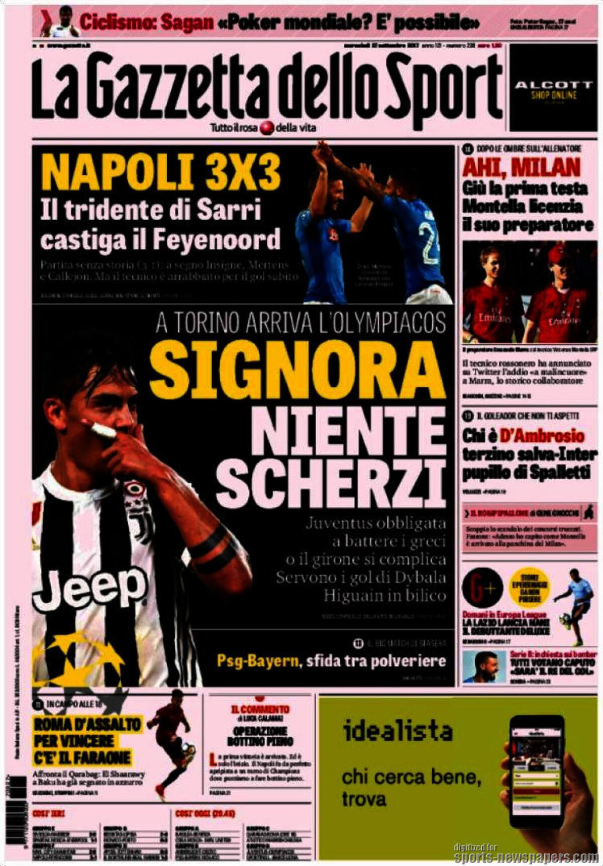 Ce scriu azi ziarele de sport din lume (27 septembrie 2017)