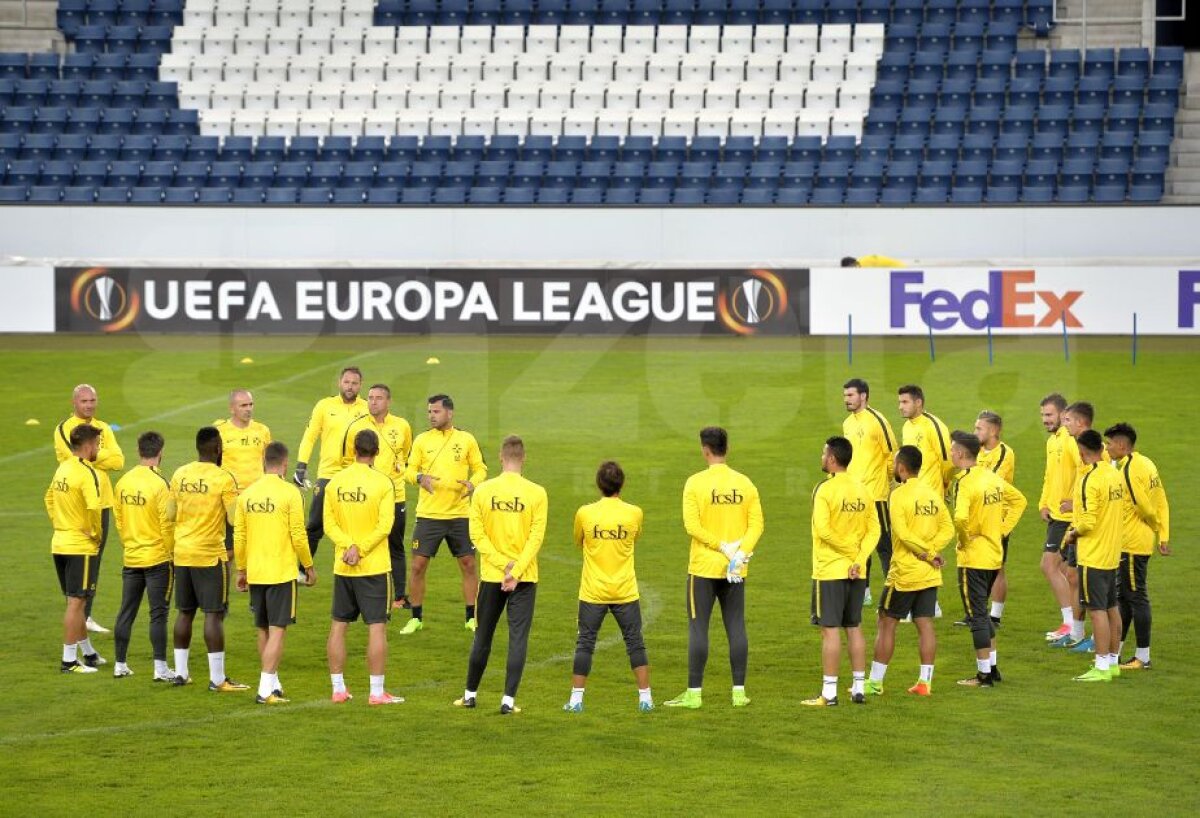 FOTO + VIDEO FCSB a susținut azi antrenamentul oficial înaintea meciului cu Lugano » Cum protejează elvețienii gazonul 
