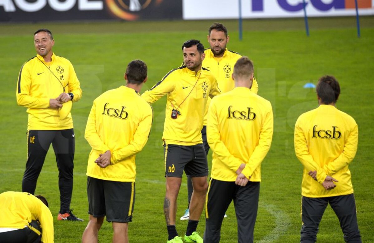 FOTO + VIDEO FCSB a susținut azi antrenamentul oficial înaintea meciului cu Lugano » Cum protejează elvețienii gazonul 