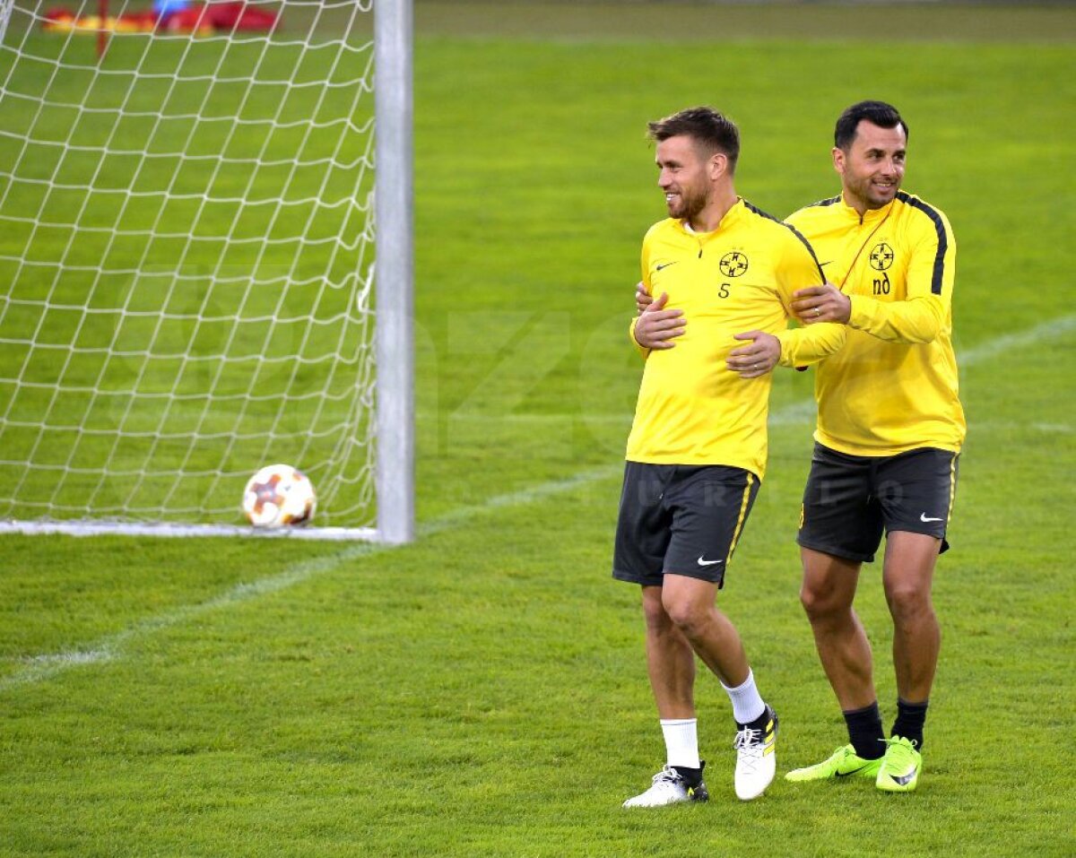 FOTO + VIDEO FCSB a susținut azi antrenamentul oficial înaintea meciului cu Lugano » Cum protejează elvețienii gazonul 