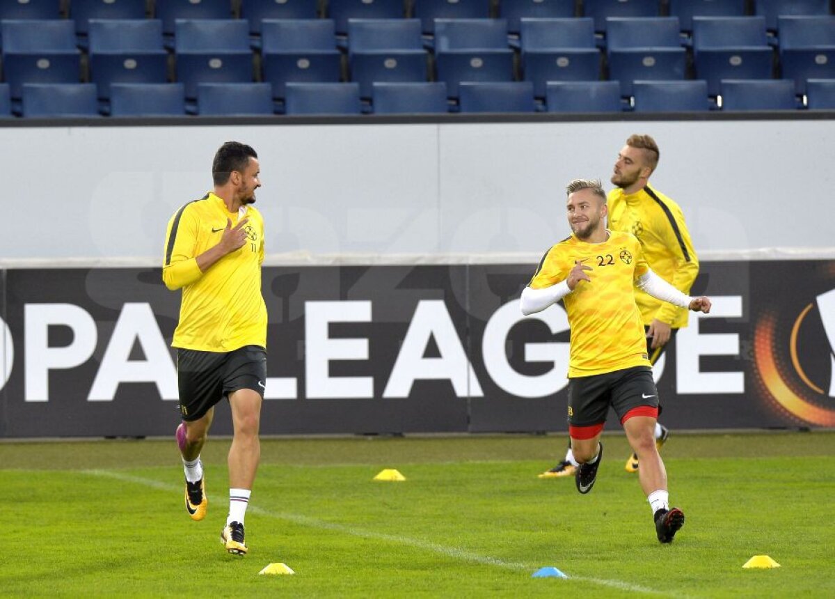 FOTO + VIDEO FCSB a susținut azi antrenamentul oficial înaintea meciului cu Lugano » Cum protejează elvețienii gazonul 