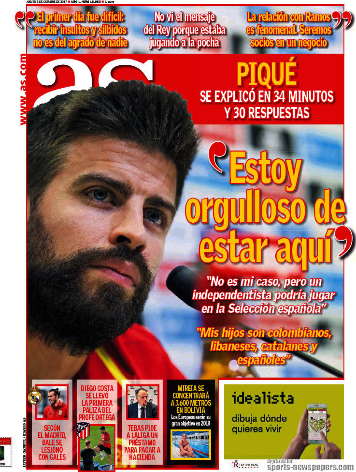 Ce scriu azi ziarele de sport din lume (5 octombrie 2017)