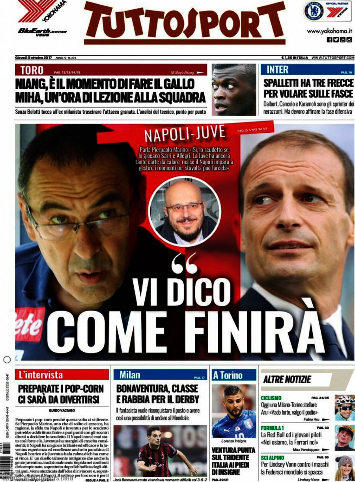 Ce scriu azi ziarele de sport din lume (5 octombrie 2017)