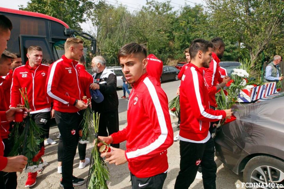 FOTO Dinamoviștii au comemorat 17 ani de la moartea lui Hîldan! Miriuță și jucătorii s-au întâlnit la cimitir cu tatăl "Unicului căpitan"