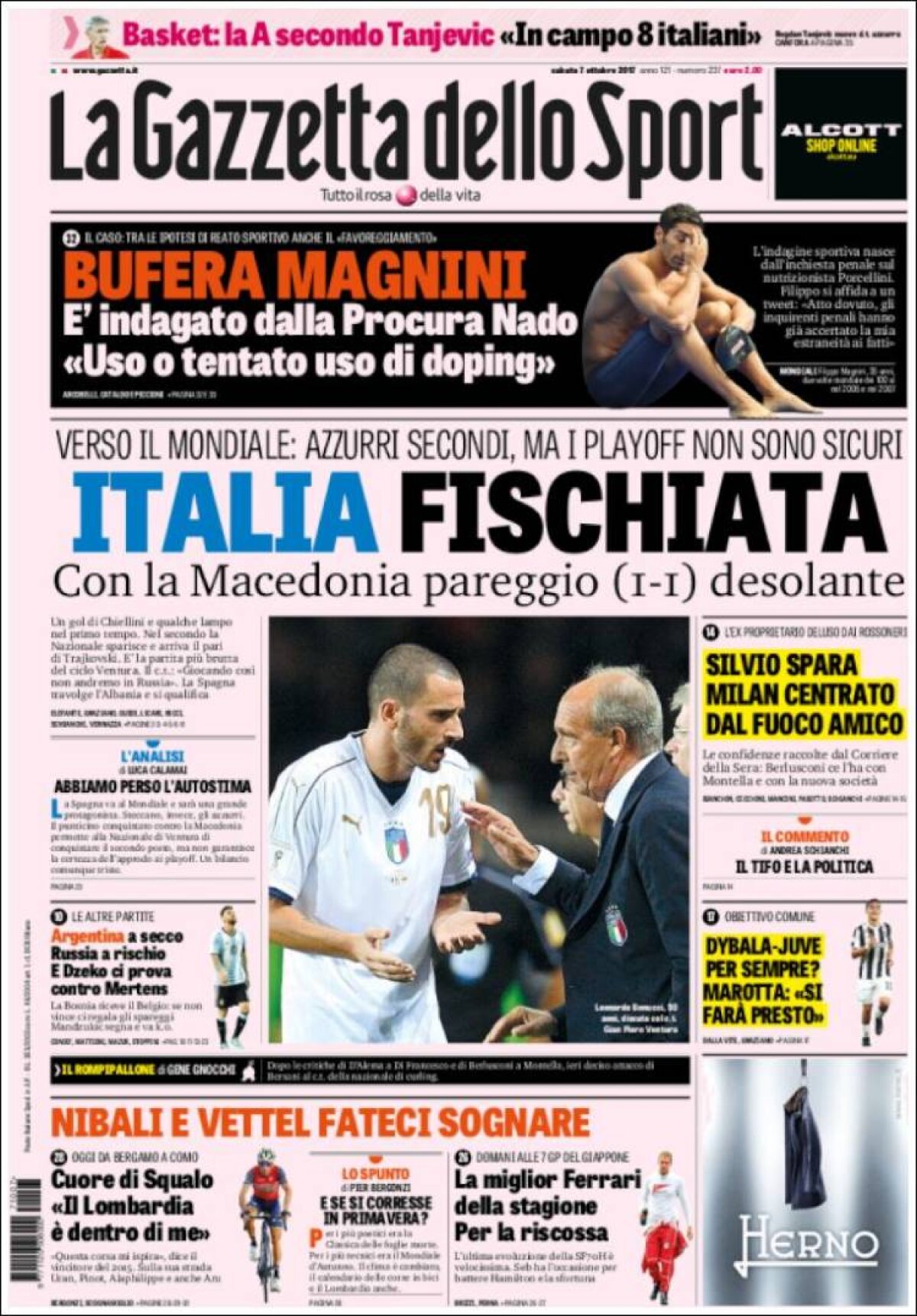 Ce scriu azi ziarele de sport din lume (7 octombrie 2017)