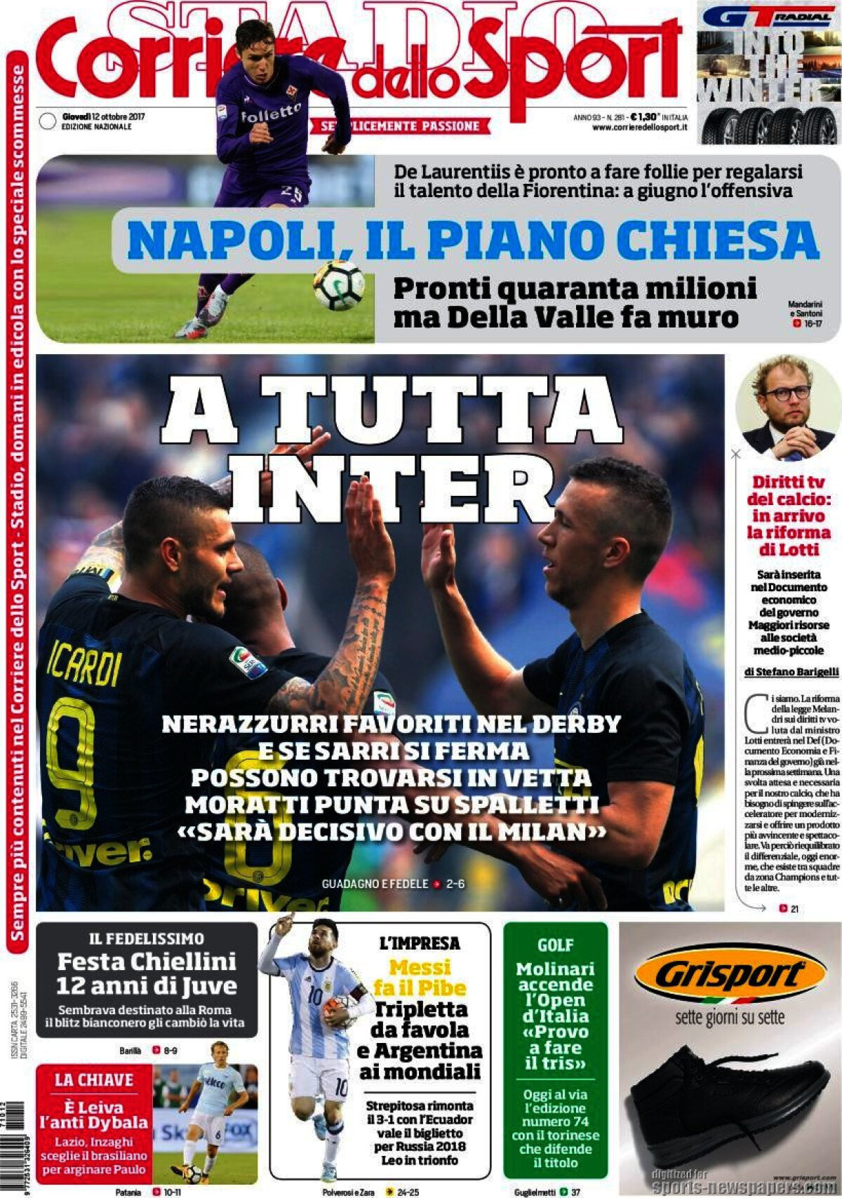 Ce scriu azi ziarele de sport din lume (12 octombrie 2017)