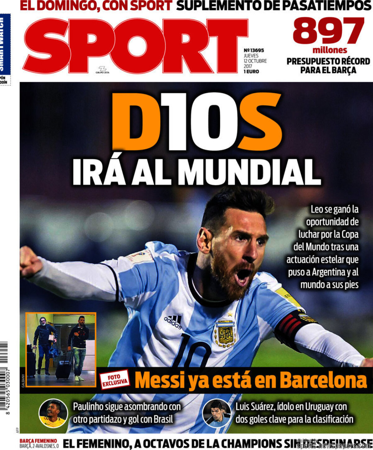 Ce scriu azi ziarele de sport din lume (12 octombrie 2017)