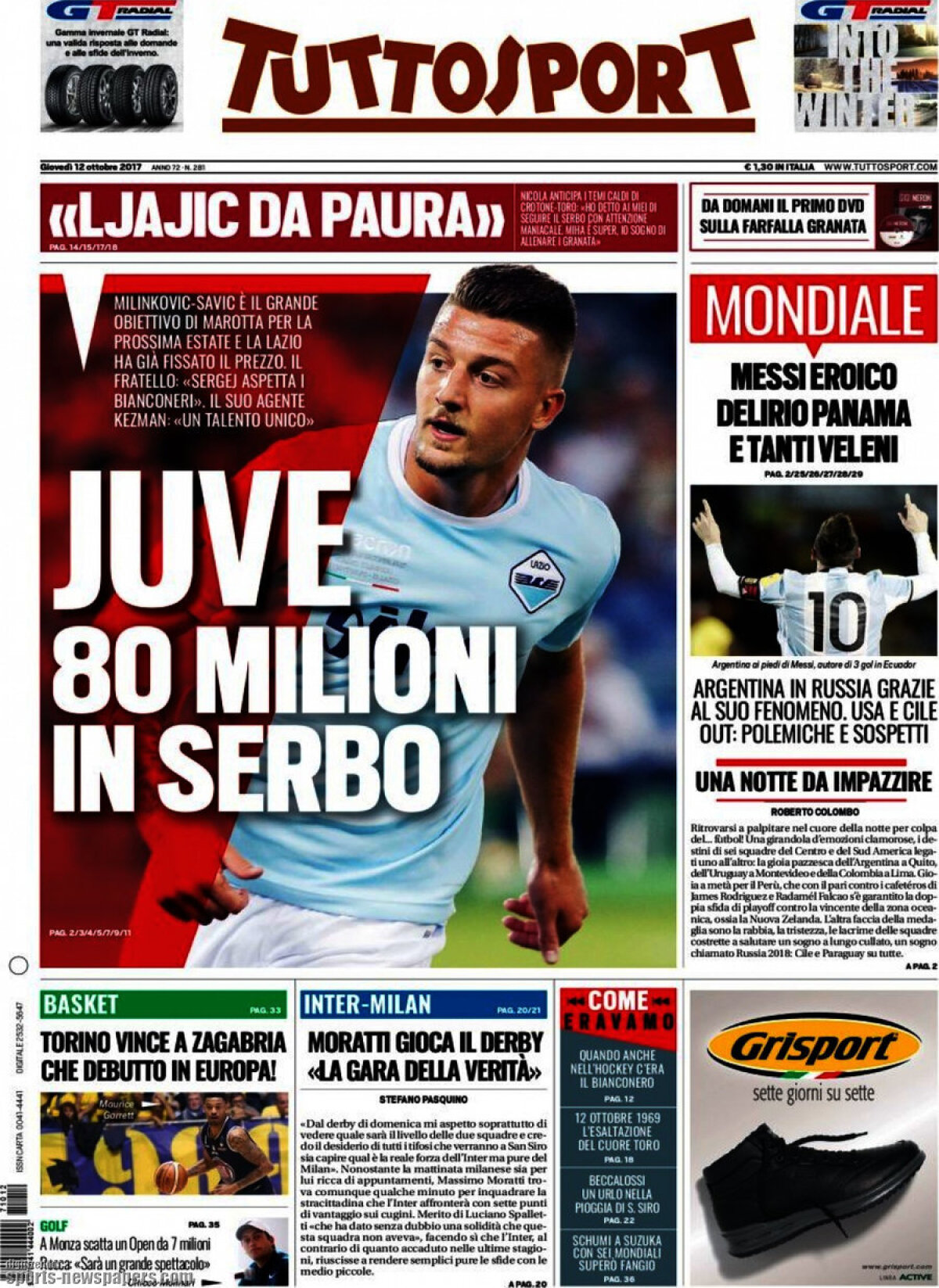 Ce scriu azi ziarele de sport din lume (12 octombrie 2017)