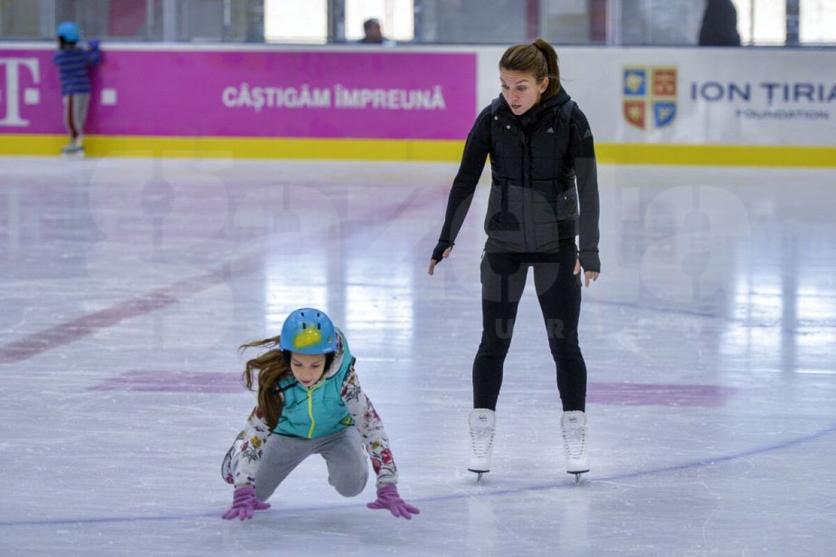 GALERIE FOTO Imagini inedite cu Simona Halep pe gheața patinoarului lui Ion Țiriac 