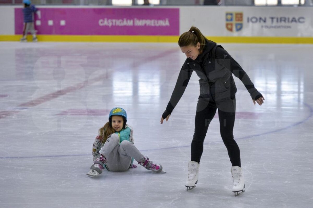 GALERIE FOTO Imagini inedite cu Simona Halep pe gheața patinoarului lui Ion Țiriac 