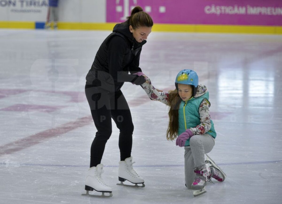GALERIE FOTO Imagini inedite cu Simona Halep pe gheața patinoarului lui Ion Țiriac 