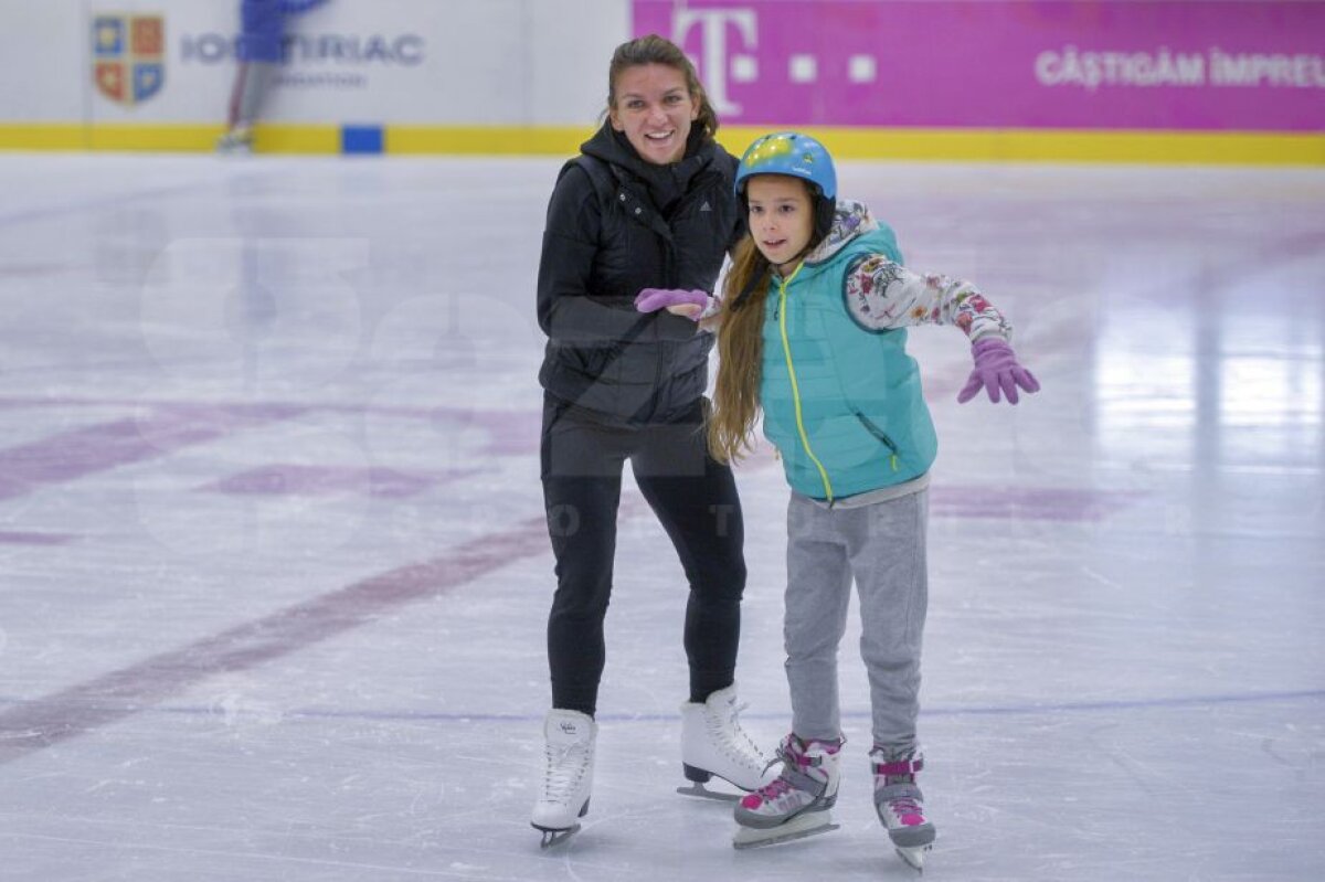 GALERIE FOTO Imagini inedite cu Simona Halep pe gheața patinoarului lui Ion Țiriac 