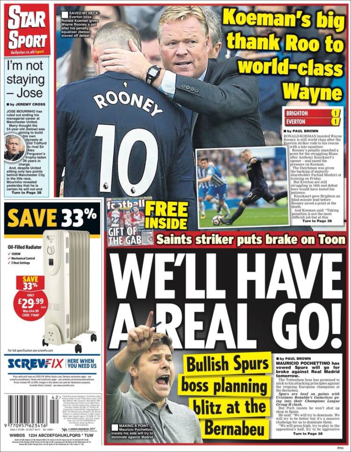 Ce scriu azi ziarele de sport din lume (16 octombrie 2017)