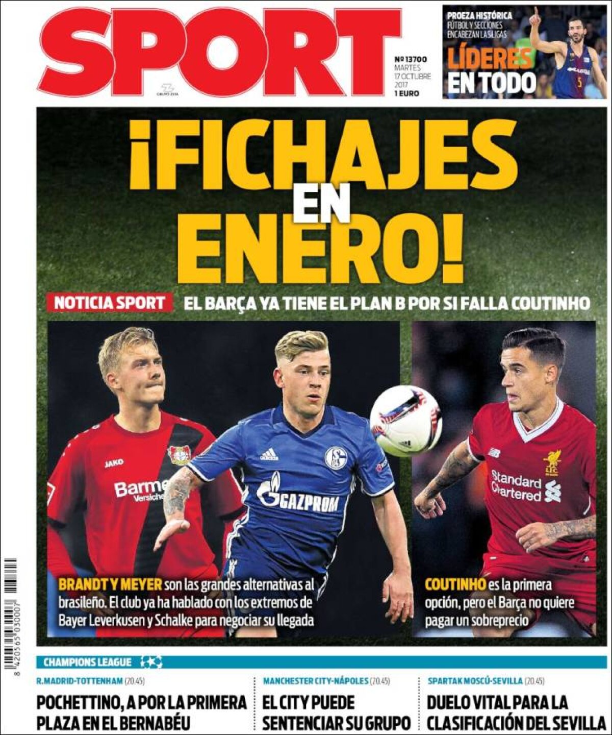 Ce scriu azi ziarele de sport din lume (17 octombrie 2017)