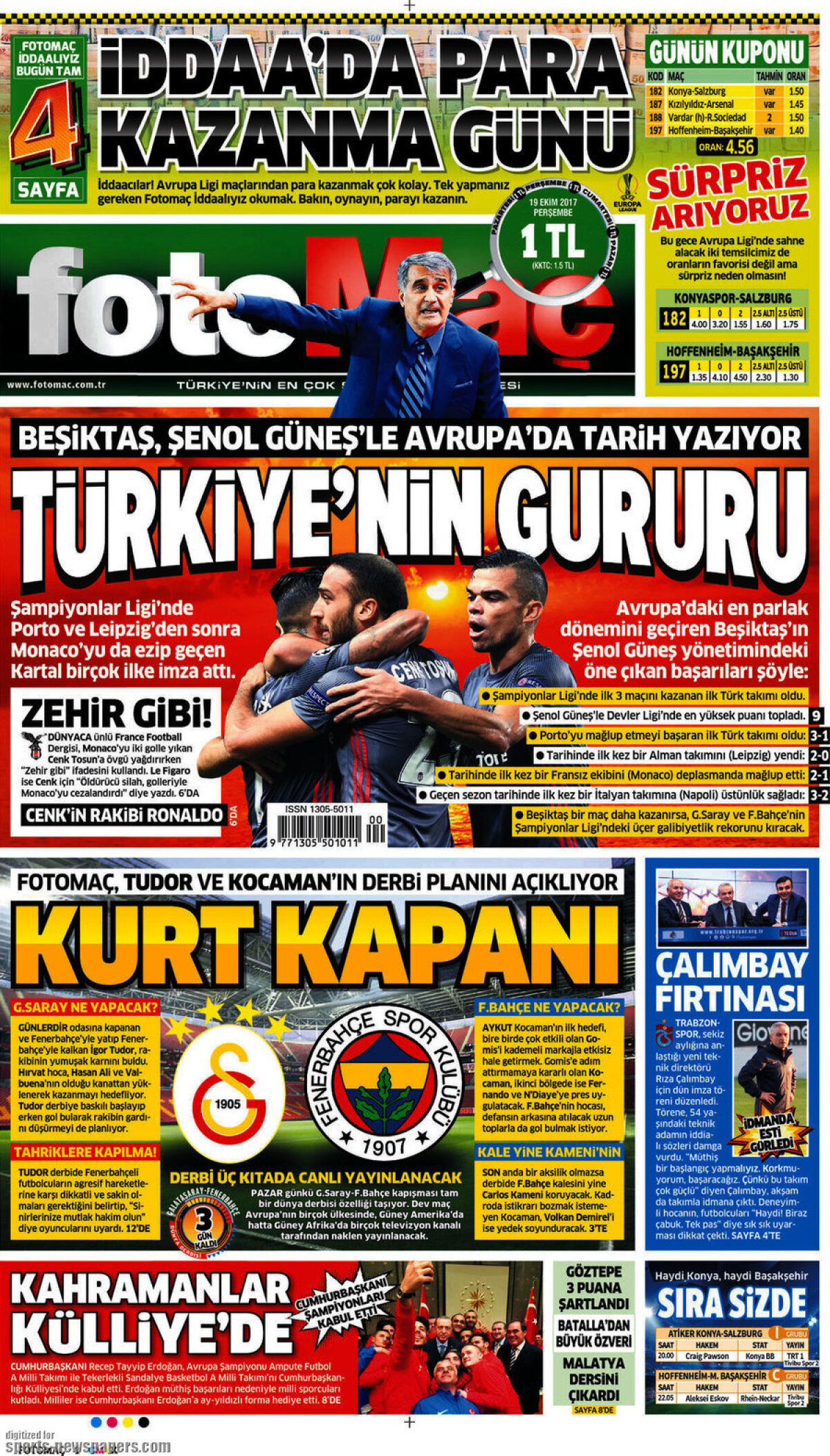 Ce scriu azi ziarele de sport din lume (19 octombrie 2017)