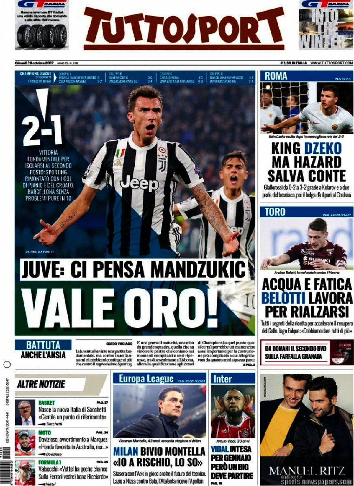 Ce scriu azi ziarele de sport din lume (19 octombrie 2017)